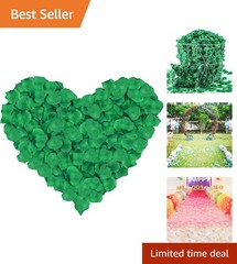 Vibrant 1000 Count Silk Rose Petals in Emerald Green for Indoor & Outdoor Events