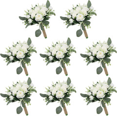 Elegant Set of 8 Bridesmaid Bouquets for Your Dream Wedding