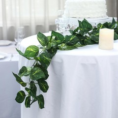 8 ft 3D Green Artificial Pothos Greenery Chain Garland Wedding Party Decorations