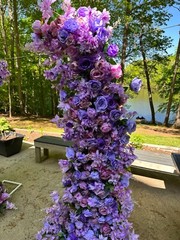 Purple Rose Hyacinth 5D Flowers Arrangement Decor Horn Arch Wedding Backdrop