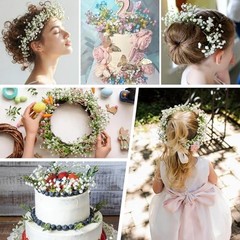 15 PCS Babys Breath Artificial Flowers Fake Babys Breath Flowers 15pcs White