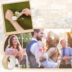 12 Pieces Slaplet Wristlets Wrist Corsage Bracelets Corsage Wristlet Band Floral