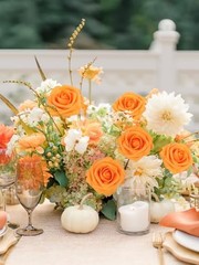 Artificial Rose Flowers Real Touch Fake Flowers with Stem 30PCS Orange-1