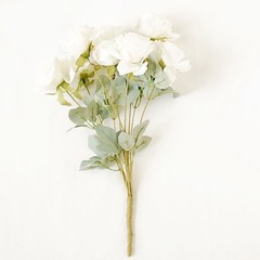 IVORY 2 Bushes 17″ Silk Roses Artificial FLOWERS Bouquets Party Decorations