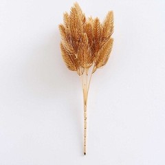 4 Gold Metallic Artificial Pine Grass Bushes Party Decorations