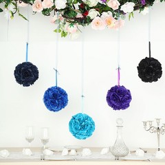 2 NAVY BLUE 7″ Silk Roses Flowers Kissing Balls Wedding Events Centerpieces