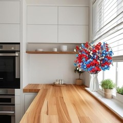 DoubleWood 4 of July Decor Artificial Flowers Indoor, 10PCS Red White and Blu…