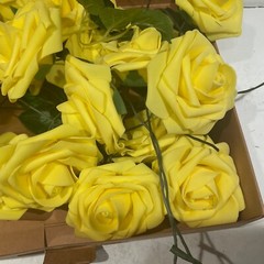 22 Lings Moment 3″ Roses Artificial Flowers Realistic yellow faux Bridal Wedding
