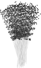 48pcs Beaded Stick Bride Wedding BLACK Pearl Bouquet Party Decoration Decor
