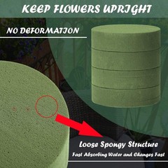 4Pcs Flower Foam Blocks,6.5Inch Round Dry Floral Foam for Artificial3689