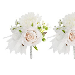 ARTIFICIAL BOUTONNIERE Corsage Flower Rose Chrysanthemum Wedding Deb Groom Bride