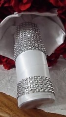 ROSE BOUQUET/RED/SILVER/WHITE/RHINESTONES