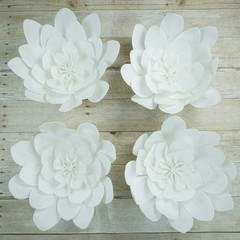 8 pcs 16″ White Artificial Daisy Flowers for Wall Backdrop Party Wedding Craft