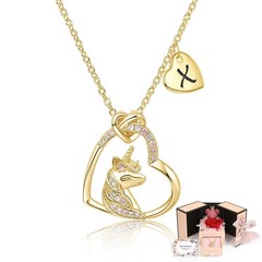 Valentine’s Day Preserved Rose Bear Gift Box with Initial Necklace Red New
