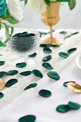 Serwalin 300Pcs Silk Rose Petals for Christmas Weddings 300pcs, Dark Green