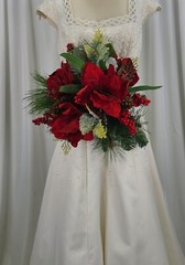 Amaryllis Red Berry Winter Wedding Bouquet