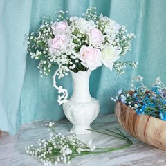 Baby Breath Flowers Artificial,12 Pcs Fake Babys Breath Real Touch White