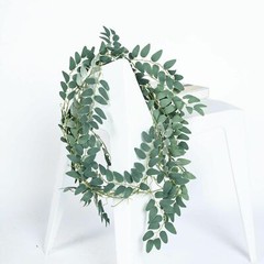 2 pcs 6 feet long Light Green Honey Locust Artificial Leaves Greenery Garlands