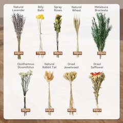 345 Pcs Large Boho Dried Flower Bouquet Wedding Decor for Vase