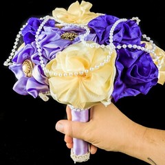 SALE! w75a Bridal Flower Bouquet Wedding Purple material Decor nosegay