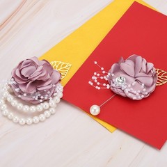Rose Bridesmaid Wrist Flower Corsage Artificial Bride Wrist Corsage Purple