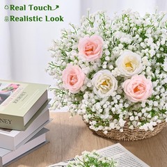 MARTINE MALL 72 Pcs Babys Breath Artificial Flowers, White Baby Breath Flower…