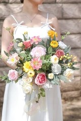Artificial Flower Assortment for DIY Centerpiece Arrangement Pink Yellow