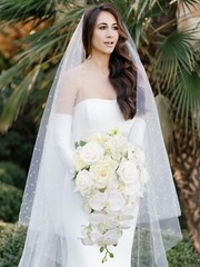 Rinlong White Orchid Cascading Wedding Bouquets for Bride Cascade Bridal Bouq…