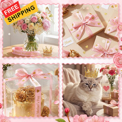 Zeyune 114 Pcs Flower Bouquet 2 inches x 180 inches, Happy Mother’s Day