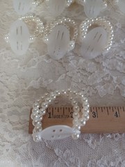 12 Pc WHITE Corsage Wristlet Bracelet Wrist Corsage Elastic Pearl Wedding Prom