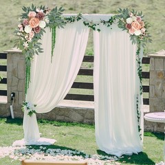 Pink Wedding Arch Floral Swag Set of 2 – Artificial Flower Arrangement for Recep