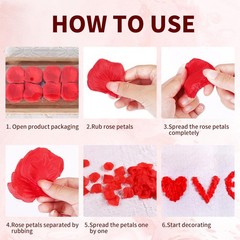 1200 PCS Rose Petals for Decor – Fake Red Petal Faux Flowers, Artificial Roses P