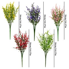 Artificial Flowers Plastic Fake Plants UV Resistant Home Wedding Corridor Decor