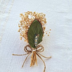 Floral boutonniere, Groom Dried Real Flowers Boutonniere