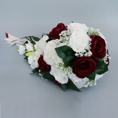 Bridal Bouquet Silk Flower Artificial Rose Drop Shape Bridesmaid Decor Chic Cute