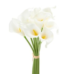 REAL TOUCH WHITE CALLA LILY FLOWER BUNDLE – 12 STEMS