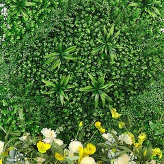 4 Green Artificial Boxwood Leaves Foliage UV Protected Wall Panels Party Events