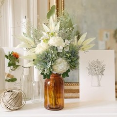 Artificial Flowers Fake Flower Plants Silk Dahlia Flowers Bouquet Dahlia-green