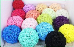 Yellow Rose Ball Pomander Wedding Flower Ball Kissing Ball 9-10 inches