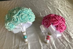 Large bridal bouquet with real touch roses … you pick the colors