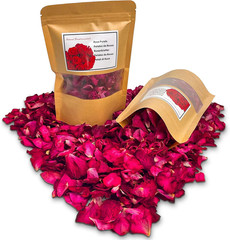 Fortunate Flowers Red Dried Rose Petals for Wedding, 1.75oz/50g Dried Red Flower