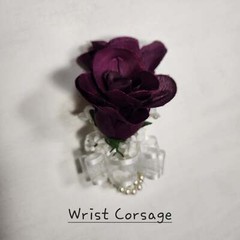 Eggplant Ivory Rose Calla Lily Bridal Wedding Bouquet Accessories