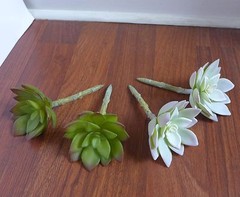 Set of 4 Artificial Succulent Plants Lotus Flower (Two Colors)