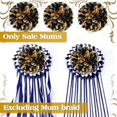 Knitgrip 3 Pcs Homecoming Mum Flowers 6.5″ Silk Homecoming Mum – Black and Gold