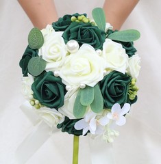 Lightweight Bridal Wedding Bouquet Round Holding Bouquet Throw Toss Artificia…