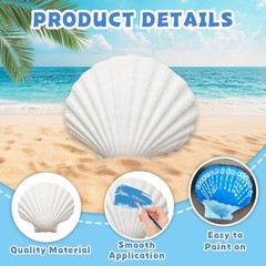 Natural Scallop Shells for Crafts, 4-5 inch Natural White Scallop 10PCS 4″-5″