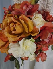Rose, Peaches and Cream Faux Silk Bridal Bouquet