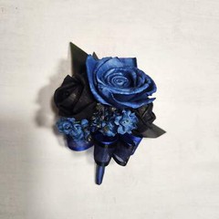 Navy Blue Black Rose Calla Lily Sola Bridal Wedding Bouquet Accessories