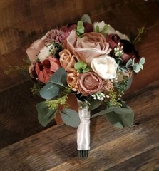 Mauve Blush Pink Burgundy Bridal Bouquet Sola Wood Bridesmaid Wedding Flowers