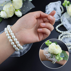 Pack of 10 Elastic Pearl Wrist Corsage Bands Wristlets DIY Wrist Corsages Access
